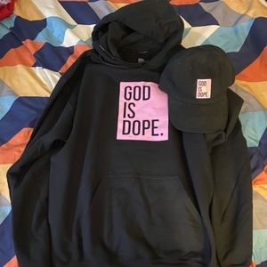 God is Dope Breast-cancer bundle (hoodie and hat)